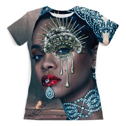 Заказать женскую футболку в Москве. Футболка с полной запечаткой (женская) Rihanna от Vladec11 - готовые дизайны и нанесение принтов.