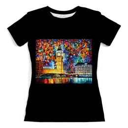 Заказать женскую футболку в Москве. Футболка с полной запечаткой (женская) Лондон от Fil6 - готовые дизайны и нанесение принтов.