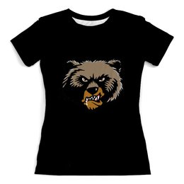 Заказать женскую футболку в Москве. Футболка с полной запечаткой (женская) Медведь от Fil6 - готовые дизайны и нанесение принтов.
