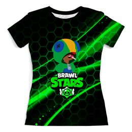 Заказать женскую футболку в Москве. Футболка с полной запечаткой (женская) BRAWL STARS LEON (Z) от DeFive  - готовые дизайны и нанесение принтов.