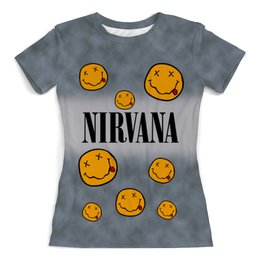 Заказать женскую футболку в Москве. Футболка с полной запечаткой (женская) Nirvana от weeert - готовые дизайны и нанесение принтов.