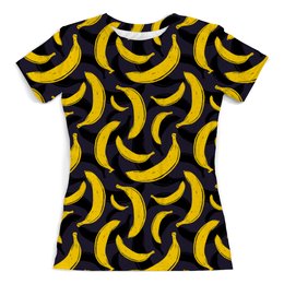 Заказать женскую футболку в Москве. Футболка с полной запечаткой (женская) Бананы от vphone - готовые дизайны и нанесение принтов.