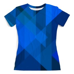 Заказать женскую футболку в Москве. Футболка с полной запечаткой (женская) Синий абстрактный от THE_NISE  - готовые дизайны и нанесение принтов.