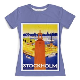 Заказать женскую футболку в Москве. Футболка с полной запечаткой (женская) Стокгольм от acidhouses - готовые дизайны и нанесение принтов.
