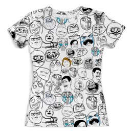 Заказать женскую футболку в Москве. Футболка с полной запечаткой (женская) Мемы  от DESIGNER   - готовые дизайны и нанесение принтов.