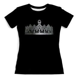 Заказать женскую футболку в Москве. Футболка с полной запечаткой (женская) Корона от Сакурана  - готовые дизайны и нанесение принтов.