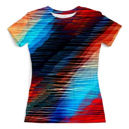 Заказать женскую футболку в Москве. Футболка с полной запечаткой (женская) Цветные текстуры от THE_NISE  - готовые дизайны и нанесение принтов.