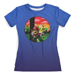Заказать женскую футболку в Москве. Футболка с полной запечаткой (женская) Super Mario   от T-shirt print  - готовые дизайны и нанесение принтов.