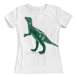 Заказать женскую футболку в Москве. Футболка с полной запечаткой (женская) Динозавр от nadegda - готовые дизайны и нанесение принтов.