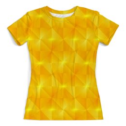 Заказать женскую футболку в Москве. Футболка с полной запечаткой (женская) Желтые квадраты от THE_NISE  - готовые дизайны и нанесение принтов.