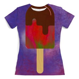 Заказать женскую футболку в Москве. Футболка с полной запечаткой (женская) Ice Cream от Pinky-Winky - готовые дизайны и нанесение принтов.
