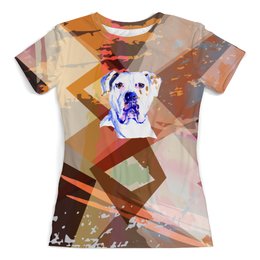 Заказать женскую футболку в Москве. Футболка с полной запечаткой (женская) Собака от THE_NISE  - готовые дизайны и нанесение принтов.