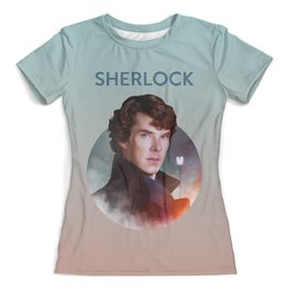 Заказать женскую футболку в Москве. Футболка с полной запечаткой (женская) Sherlock     от ПРИНТЫ ПЕЧАТЬ  - готовые дизайны и нанесение принтов.