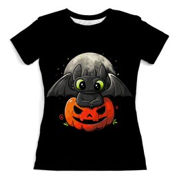 Заказать женскую футболку в Москве. Футболка с полной запечаткой (женская) Halloween            от T-shirt print  - готовые дизайны и нанесение принтов.