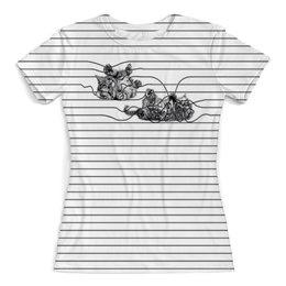Заказать женскую футболку в Москве. Футболка с полной запечаткой (женская) Котята от T-shirt print  - готовые дизайны и нанесение принтов.
