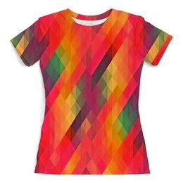 Заказать женскую футболку в Москве. Футболка с полной запечаткой (женская) Многоцветный от THE_NISE  - готовые дизайны и нанесение принтов.