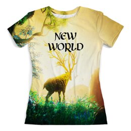 Заказать женскую футболку в Москве. Футболка с полной запечаткой (женская) New World от THE_NISE  - готовые дизайны и нанесение принтов.
