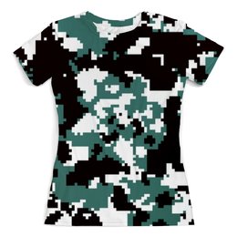 Заказать женскую футболку в Москве. Футболка с полной запечаткой (женская) Pixel camouflage от THE_NISE  - готовые дизайны и нанесение принтов.