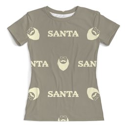 Заказать женскую футболку в Москве. Футболка с полной запечаткой (женская) Santa от THE_NISE  - готовые дизайны и нанесение принтов.