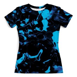 Заказать женскую футболку в Москве. Футболка с полной запечаткой (женская) Голубые брызги от THE_NISE  - готовые дизайны и нанесение принтов.