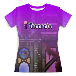Заказать женскую футболку в Москве. Футболка с полной запечаткой (женская) Terraria от THE_NISE  - готовые дизайны и нанесение принтов.