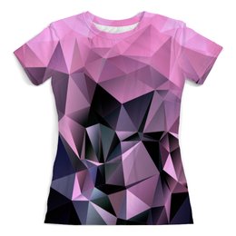 Заказать женскую футболку в Москве. Футболка с полной запечаткой (женская) LowPoly Pink от THE_NISE  - готовые дизайны и нанесение принтов.