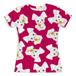 Заказать женскую футболку в Москве. Футболка с полной запечаткой (женская) Кролики от nadegda - готовые дизайны и нанесение принтов.