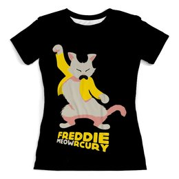 Заказать женскую футболку в Москве. Футболка с полной запечаткой (женская) Freddie Mercury    от T-shirt print  - готовые дизайны и нанесение принтов.