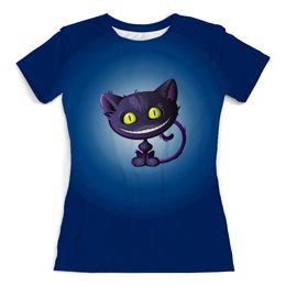 Заказать женскую футболку в Москве. Футболка с полной запечаткой (женская) Чеширский кот от Violet - готовые дизайны и нанесение принтов.