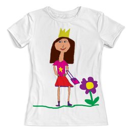 Заказать женскую футболку в Москве. Футболка с полной запечаткой (женская) Я принцеска от Vadim Koval - готовые дизайны и нанесение принтов.
