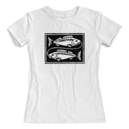 Заказать женскую футболку в Москве. Футболка с полной запечаткой (женская) Знак рыбы от THE_NISE  - готовые дизайны и нанесение принтов.