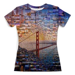 Заказать женскую футболку в Москве. Футболка с полной запечаткой (женская) Сан-Франциско от Violet - готовые дизайны и нанесение принтов.