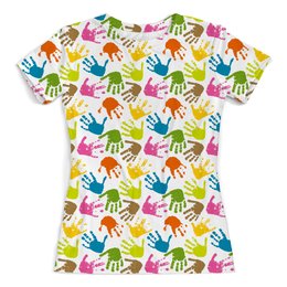 Заказать женскую футболку в Москве. Футболка с полной запечаткой (женская) Happy Hands от gent777 - готовые дизайны и нанесение принтов.