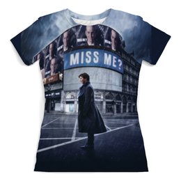Заказать женскую футболку в Москве. Футболка с полной запечаткой (женская) Sherlock Holmes от cherdantcev - готовые дизайны и нанесение принтов.
