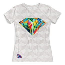 Заказать женскую футболку в Москве. Футболка с полной запечаткой (женская) Diamond Design от balden - готовые дизайны и нанесение принтов.