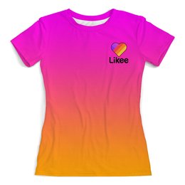 Заказать женскую футболку в Москве. Футболка с полной запечаткой (женская) Likee  от DESIGNER   - готовые дизайны и нанесение принтов.