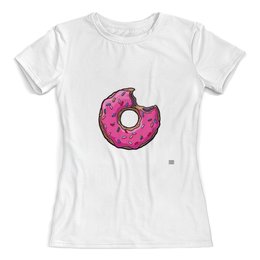Заказать женскую футболку в Москве. Футболка с полной запечаткой (женская) Пончик  от Fil6 - готовые дизайны и нанесение принтов.