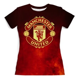 Заказать женскую футболку в Москве. Футболка с полной запечаткой (женская) Манчестер Юнайтед от geekbox - готовые дизайны и нанесение принтов.