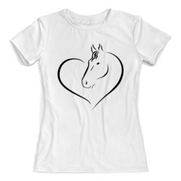 Заказать женскую футболку в Москве. Футболка с полной запечаткой (женская) Милая лошадь от Zamula - готовые дизайны и нанесение принтов.