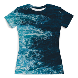 Заказать женскую футболку в Москве. Футболка с полной запечаткой (женская) Sea (море) от vphone - готовые дизайны и нанесение принтов.