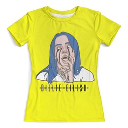 Заказать женскую футболку в Москве. Футболка с полной запечаткой (женская) Billie Eilish( Билли Айлиш)      от T-shirt print  - готовые дизайны и нанесение принтов.
