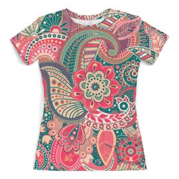 Заказать женскую футболку в Москве. Футболка с полной запечаткой (женская) Орнамент от T-shirt print  - готовые дизайны и нанесение принтов.