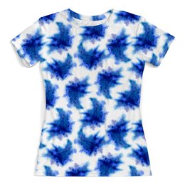 Заказать женскую футболку в Москве. Футболка с полной запечаткой (женская) Синие пятна от THE_NISE  - готовые дизайны и нанесение принтов.
