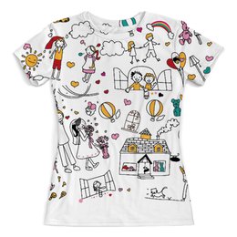 Заказать женскую футболку в Москве. Футболка с полной запечаткой (женская) Детский рисунок от Виктор Гришин - готовые дизайны и нанесение принтов.