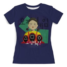 Заказать женскую футболку в Москве. Футболка с полной запечаткой (женская) Игра в кальмара  от T-shirt print  - готовые дизайны и нанесение принтов.