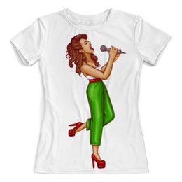 Заказать женскую футболку в Москве. Футболка с полной запечаткой (женская) Я пою от Ксения Золотухина - готовые дизайны и нанесение принтов.