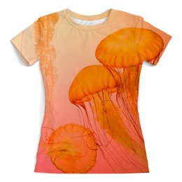 Заказать женскую футболку в Москве. Футболка с полной запечаткой (женская) Jellyfish от Дана Столыпина - готовые дизайны и нанесение принтов.