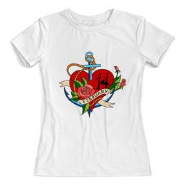 Заказать женскую футболку в Москве. Футболка с полной запечаткой (женская) день влюбленных от THE_NISE  - готовые дизайны и нанесение принтов.