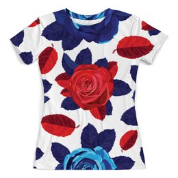 Заказать женскую футболку в Москве. Футболка с полной запечаткой (женская) цветы от THE_NISE  - готовые дизайны и нанесение принтов.