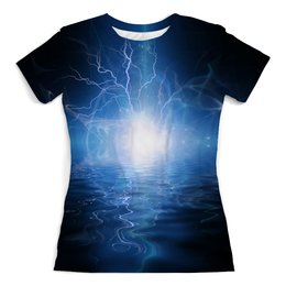 Заказать женскую футболку в Москве. Футболка с полной запечаткой (женская) молния от THE_NISE  - готовые дизайны и нанесение принтов.